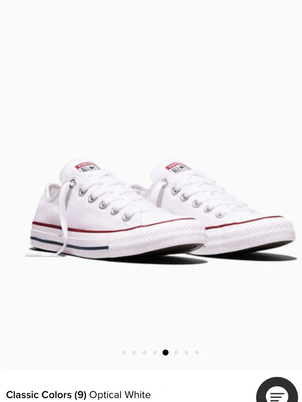 Converse White Low Top Sneakers with Red & Navy Stripes - Picture 2 of 10